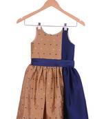 Kids Girl Golden  Cotton Silk Frock
