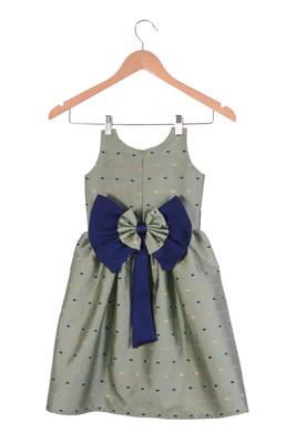 Kids Girl Pista Cotton Silk Frock 2