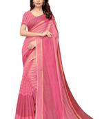 Pink Cotton Silk Saree With Blouse