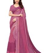 Wine Cotton Silk Saree With Blouse