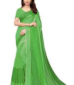 Green Cotton Silk Saree With Blouse