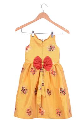 Kids Yellow And Red Frock 2