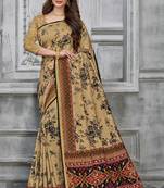  off white woven silk saree with blouse