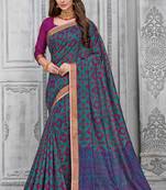  multicolor woven silk saree with blouse
