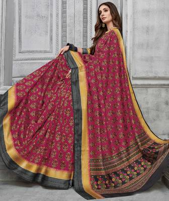   pink woven silk saree with blouse 1