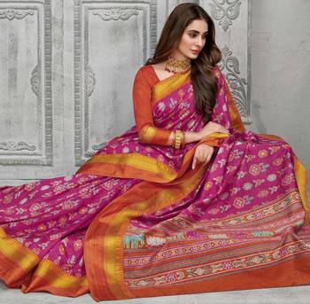  purple woven silk saree with blouse 2