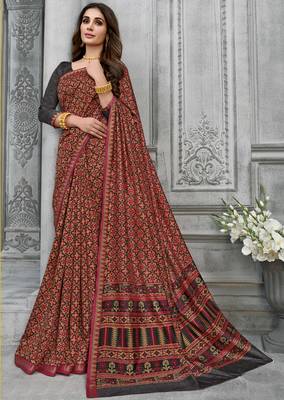  multicolor woven silk saree with blouse 1