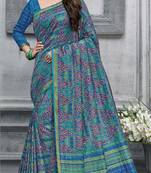  multicolor woven silk saree with blouse