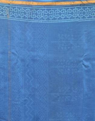 Blue Printed Chanderi Silk Saree With Blouse 5