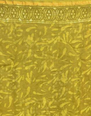 Green Printed Chanderi Silk Saree With Blouse 4