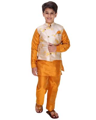 fourfolds boy's kurta and pyjama set 1