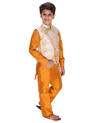 fourfolds boy's kurta and pyjama set 2