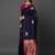 Navy blue woven cotton silk saree with blouse