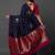 Navy blue woven cotton silk saree with blouse