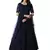 Navy Blue Thread Embroidery Net Salwar