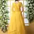 Yellow Thread Embroidery Net Salwar