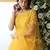 Yellow Thread Embroidery Net Salwar