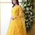 Yellow Thread Embroidery Net Salwar