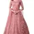 Peach Thread Embroidery Net Salwar