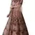 Peach Thread Embroidery Net Salwar