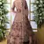 Peach Thread Embroidery Net Salwar