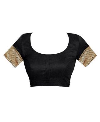 Black Woven Jacquard Saree With Blouse 4