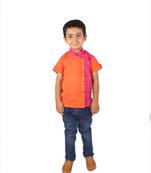 Orange printed cotton boys-shirt