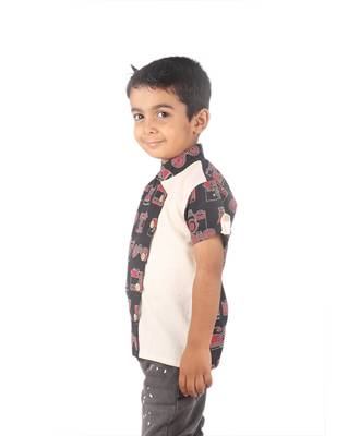 Black Camera printed cotton boys-shirt 3