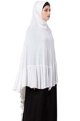 Plain Jersey Ready To Wear Hijab Khimar With Inner Cap Combo 3