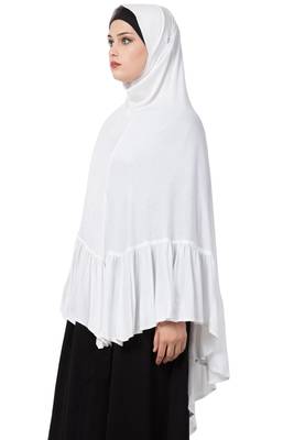 Plain Jersey Ready To Wear Hijab Khimar With Inner Cap Combo 4