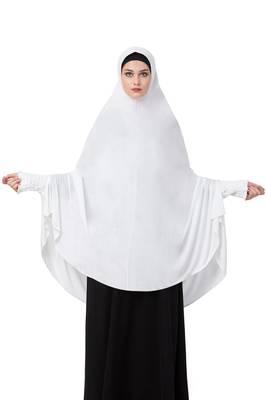 Plain Jersey Ready To Wear Hijab Khimar With Inner Cap Combo 2