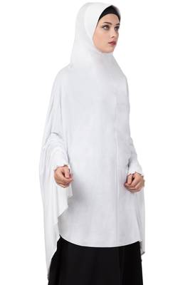 Plain Jersey Ready To Wear Hijab Khimar With Inner Cap Combo 3