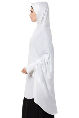 Plain Jersey Ready To Wear Hijab Khimar With Inner Cap Combo 4