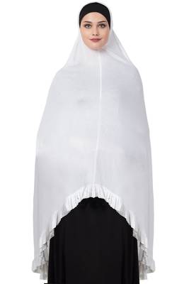Plain Jersey Ready To Wear Hijab Khimar With Inner Cap Combo 1
