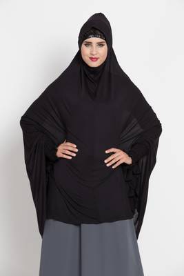 Plain Jersey Ready To Wear Prayer Hijab With Inner Cap Combo 1