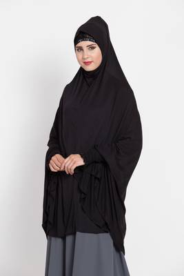 Plain Jersey Ready To Wear Prayer Hijab With Inner Cap Combo 2