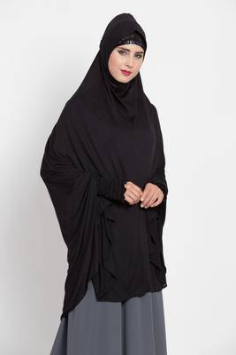 Plain Jersey Ready To Wear Prayer Hijab With Inner Cap Combo 3
