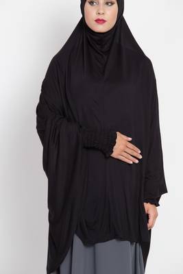 Plain Jersey Ready To Wear Prayer Hijab With Inner Cap Combo 4