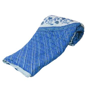 blue cotton Handcrafted Jaipuri Razai (Quilt) 1