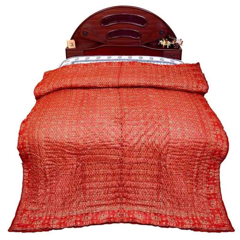 Red Razai red cotton handcrafted jaipuri razai (Quilt) - Gangaur Creations - 3177145