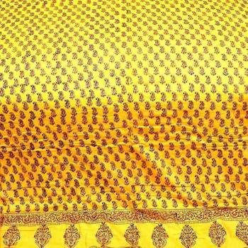 yellow cotton Handcrafted Jaipuri Razai (Quilt) 3