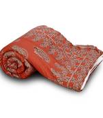 orange cotton handcrafted Jaipuri Razai (Quilt)