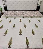 white cotton Handcrafted Jaipuri Razai (Quilt)