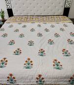 white cotton Handcrafted Jaipuri Razai (Quilt)