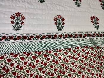 white cotton Handcrafted Jaipuri Razai (Quilt) 2