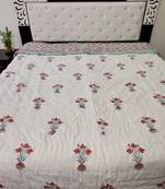 white cotton Handcrafted Jaipuri Razai (Quilt)