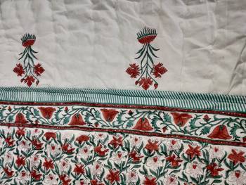 white cotton Handcrafted Jaipuri Razai (Quilt) 2