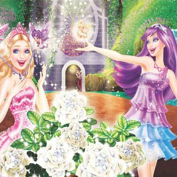 Indiancraft Barbie Doll Digital Printed Curtains for Window - 5ft 1