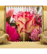 Indiancraft Rose Flower Digital Printed Polyester Fabric Curtains 