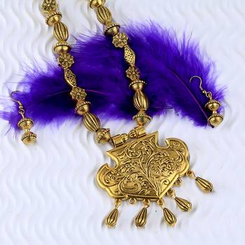Amazing  Adjustable  Gold Plated Designer Pendant Set For Women Girl 4